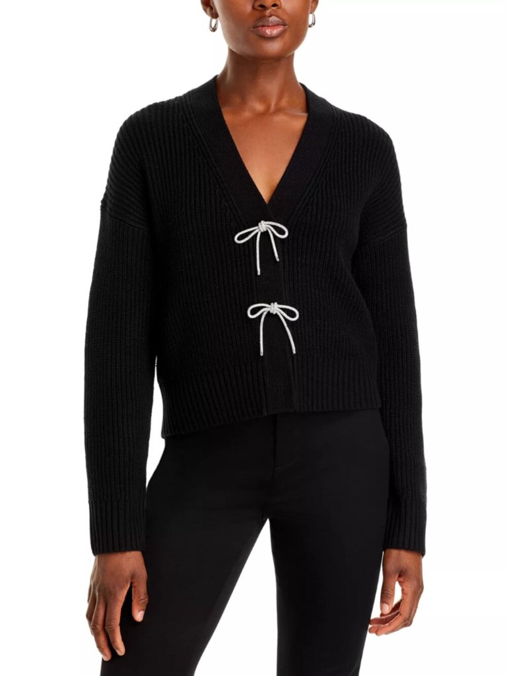 FRENCH CONNECTION Babysoft Sparkly Bow Embellished Cardigan